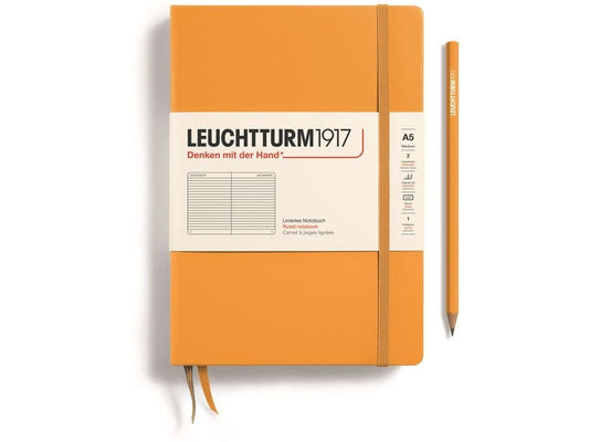 Leuchtturm Bloc-notes Medium A5, À lignes, Orange