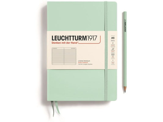 Leuchtturm Bloc-notes Medium A5, À lignes, Menthe