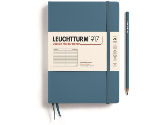 Leuchtturm Bloc-notes Medium A5, À lignes, Bleu