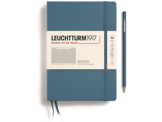 Leuchtturm Bloc-notes Medium A5, À carreaux, Bleu