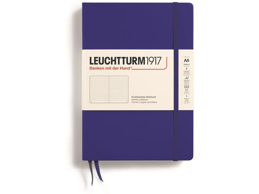 Leuchtturm Bloc-notes Medium A5, Pois, Bleu foncé