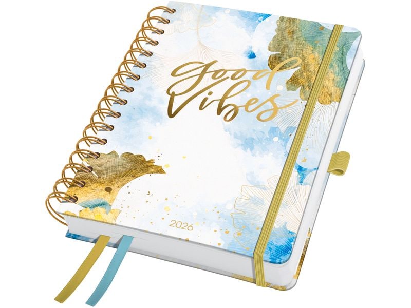 Jolie Agenda hebdomadaire Inspire, Good Vibes 2026, Multicolore