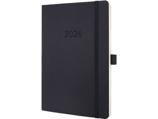 Sigel Agenda hebdomadaire Conceptum Ligné, 2026, Noir, 13.5 x 21 cm