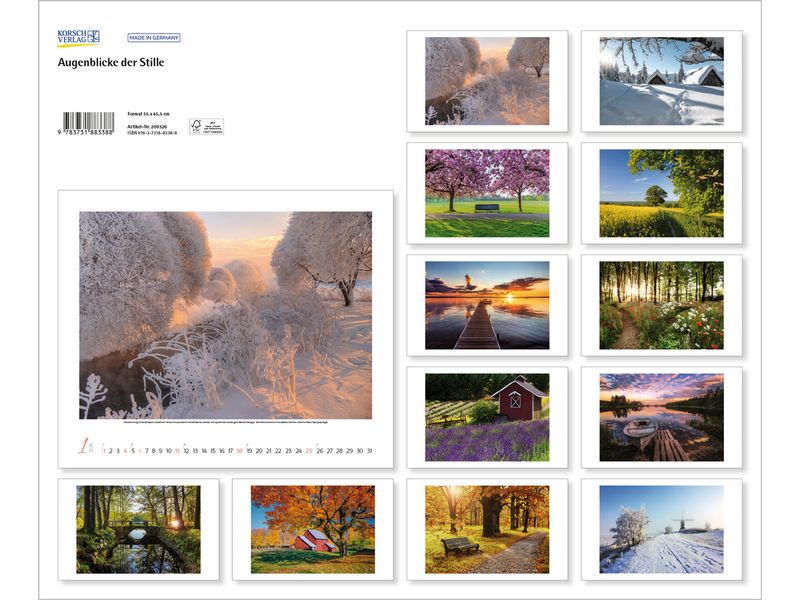 Korsch Verlag Calendrier illustré InstantsSilence 2026