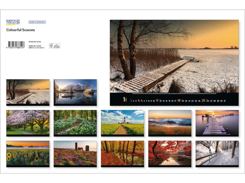 Korsch Verlag Calendrier illustré Colorful Seasons 2026