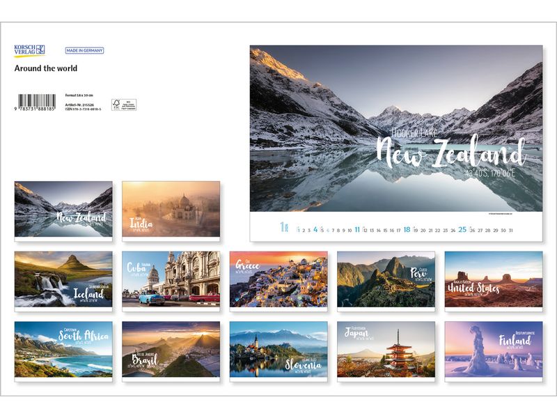 Korsch Verlag Calendrier illustré Around the World 2026