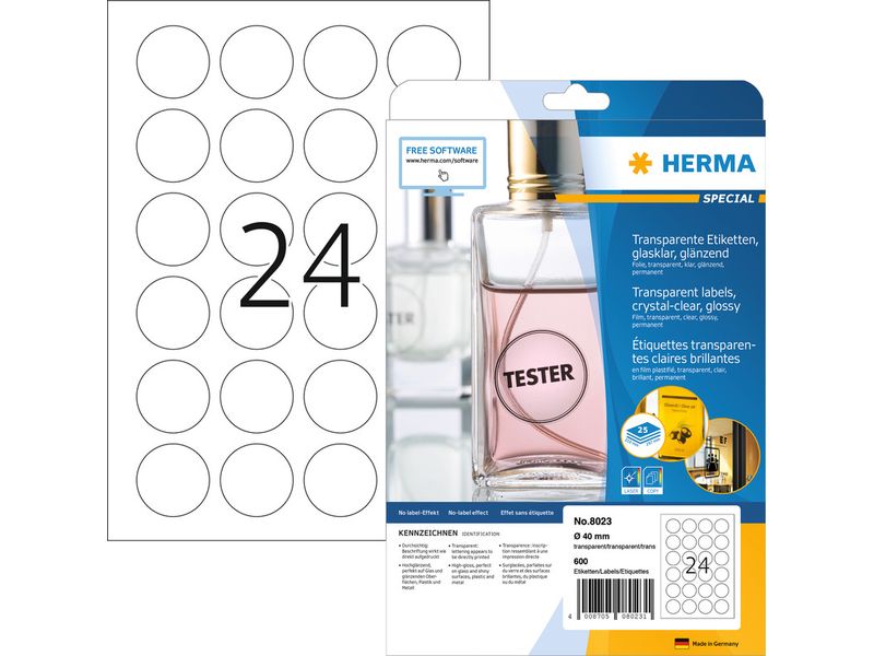HERMA Etiquettes en film 90 x 50 mm, 25 feuilles