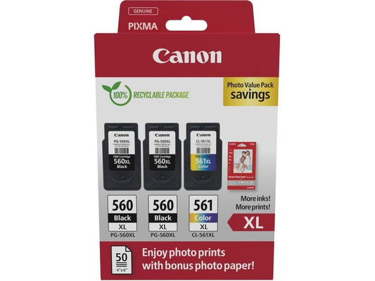 Canon Encre 2xPG-560XL/1xCL-561XL Photo noir/Cyan/Magenta/Yellow