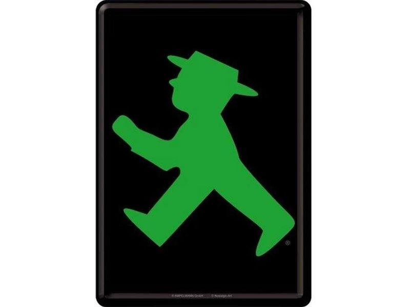 Nostalgic Art Carte postale Ampelmann Vert/Noir