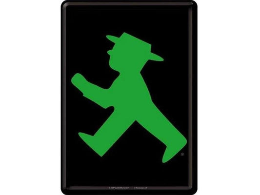 Nostalgic Art Carte postale Ampelmann Vert/Noir