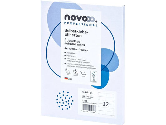 novooo. Étiquettes 105 x 48 mm, 100 feuilles