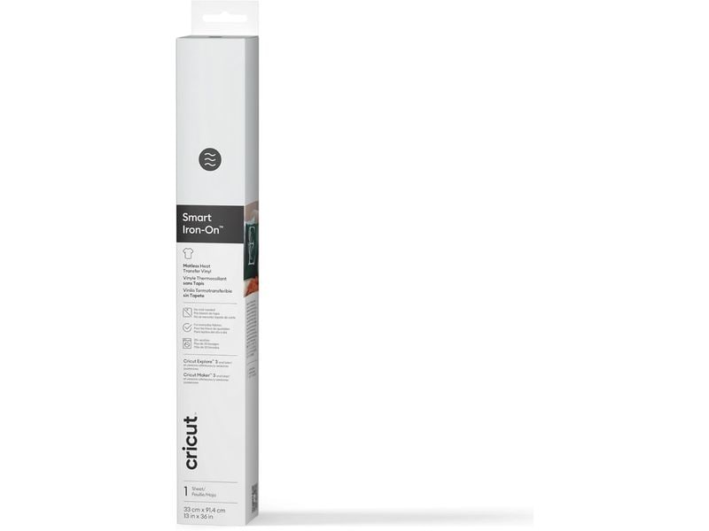 Cricut Film thermocollant Smart Iron-On 33 x 91.4 cm, Blanc