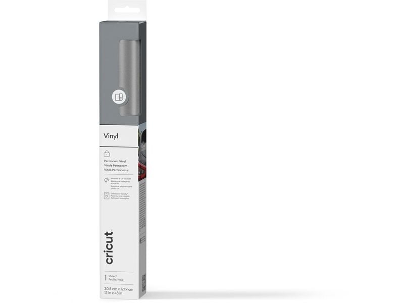 Cricut Film de vinyle Permanent 30.5 x 122 cm, 1 Pièce/s, Argenté