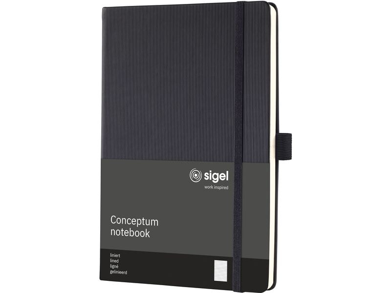 Sigel Carnet de notes Conceptum A5, À lignes, Noir