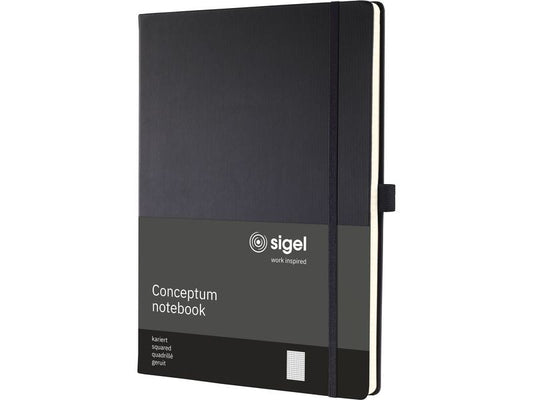 Sigel Carnet de notes Conceptum A4, À carreaux, Noir
