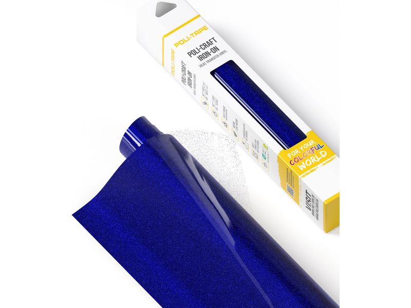 Poli-Tape Film thermocollant Pearl Glitter, 30.5 x 61 cm, bleu roi