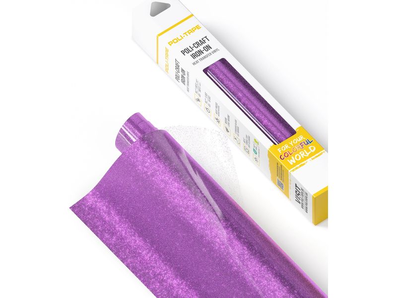 Poli-Tape Film thermocollant Pearl Glitter, 30.5 x 61 cm, lavande