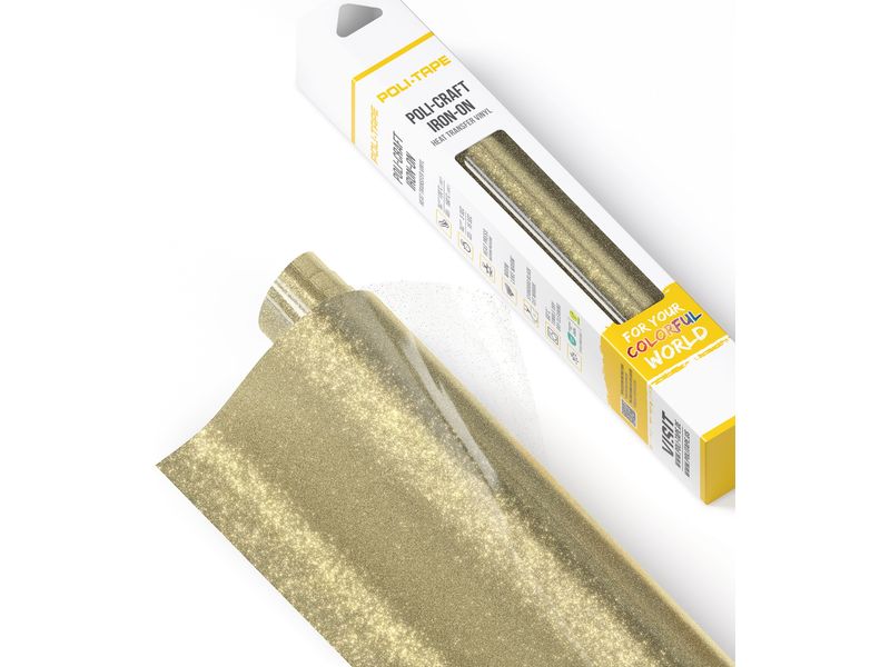 Poli-Tape Film thermocollant Pearl Glitter, 30.5 x 61 cm, Champagne