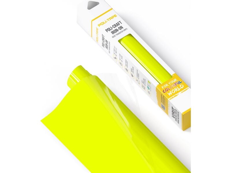 Poli-Tape Film thermocollant Poli-Flex turbo, 30.5 x 122 cm, jaune fluo