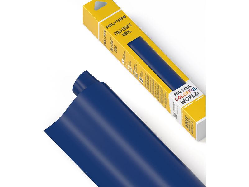 Poli-Tape Film de vinyle Permanent 30.5 x 183 cm, bleu foncé mat