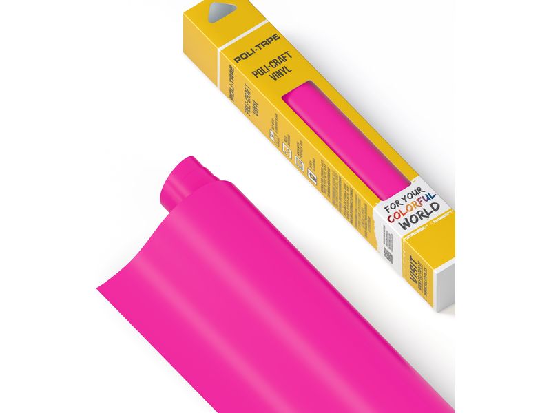 Poli-Tape Film de vinyle Permanent 30.5 x 183 cm, rose fluo mat
