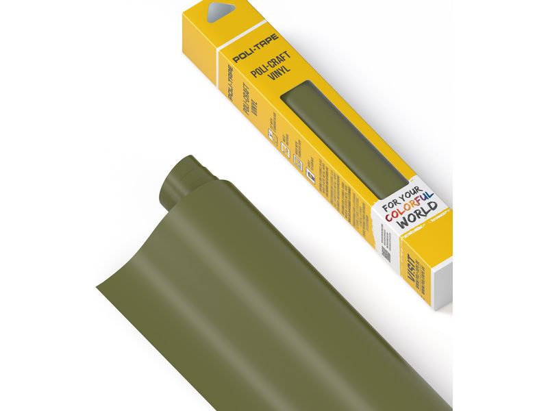 Poli-Tape Film de vinyle Permanent 30.5 x 183 cm, olive mat