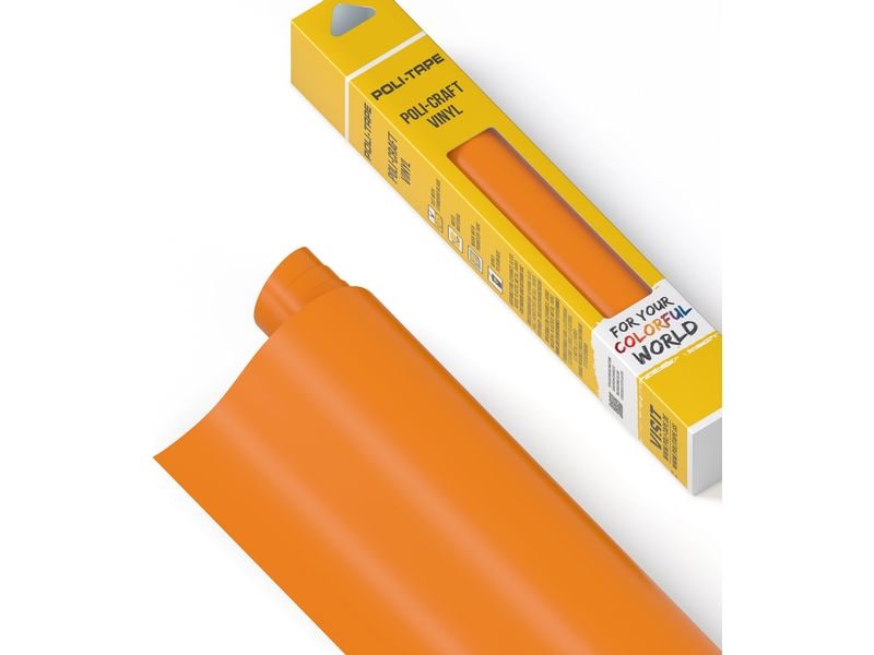 Poli-Tape Film de vinyle Permanent 30.5 x 183 cm, orange mat