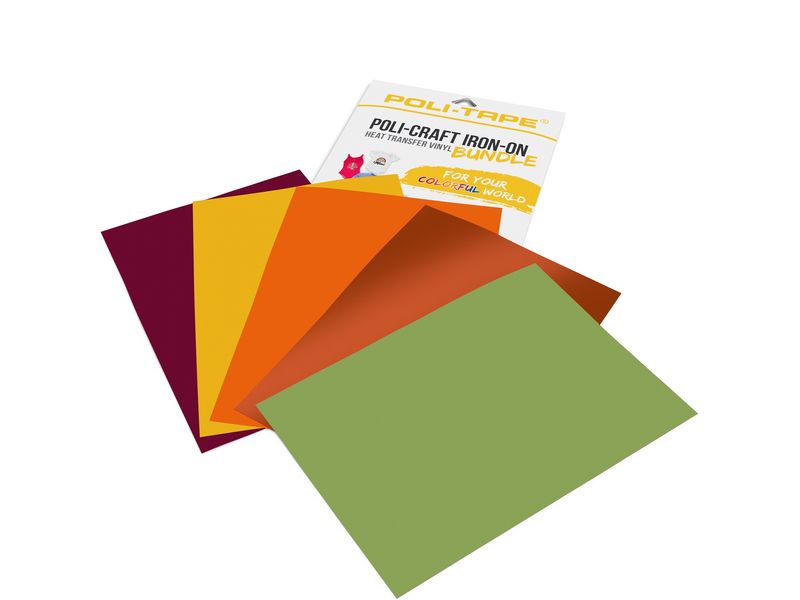 Poli-Tape Film thermocollant Automne A4, multicolore, 5 pièces