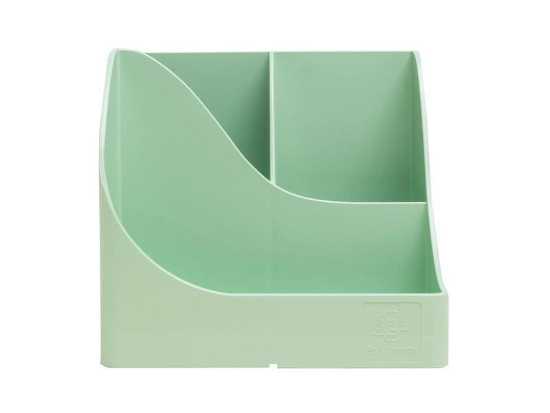 Exacompta Pot à crayons Pen Wave AutentiK, 5 compartiments, vert sauge