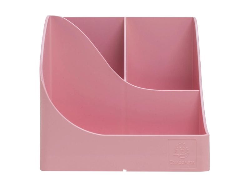 Exacompta Pot à crayons Pen Wave AutentiK, 5 compartiments, rose bonbon
