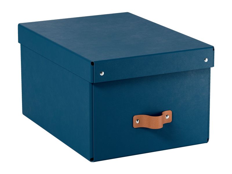 Leitz Boîte d'archives Puro moyenne avec couvercle à charnière, 2 pièces, bleu nuit