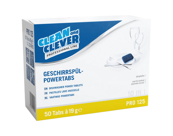 CLEAN and CLEVER powertabs lave-vaisselle 10 en 1 PRO 125