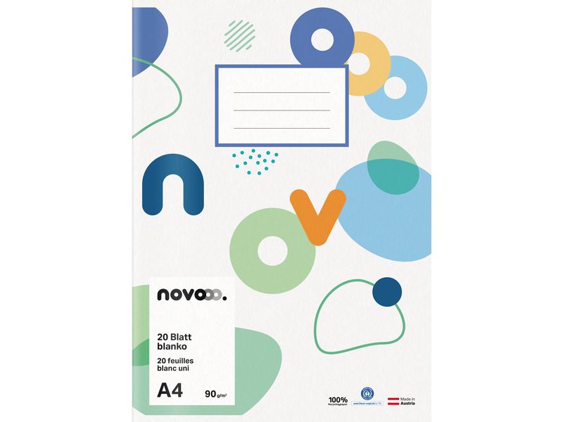 novooo. Cahier d'école A4, vierge 90g 20 Pièce/s