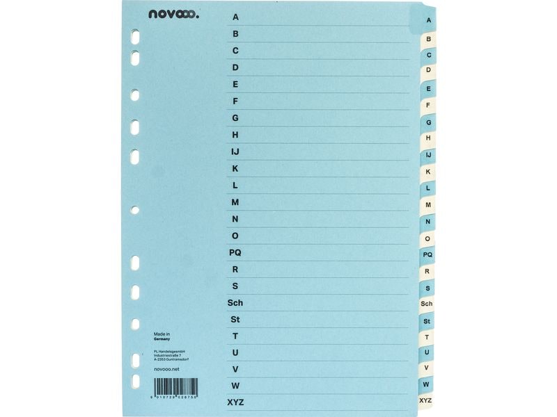 novooo. Registre A4, 1 rangée, A-Z bleu/beige