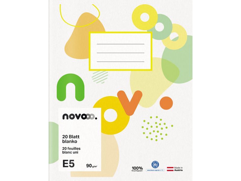 novooo. Cahier d'école E5, vierge 90g 20 Pièce/s