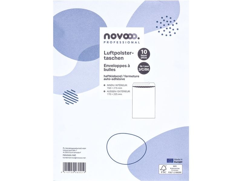 novooo. Pochette rembourrée à bulles d’air Taille 3 Blanc, 10 pièces