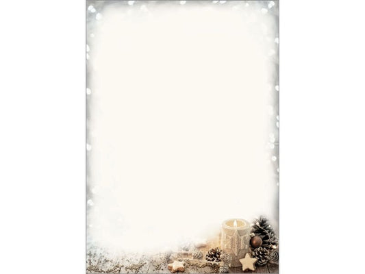 Sigel Papier à motif Christmas Candle, A4, 90 g/m², 25 feuilles