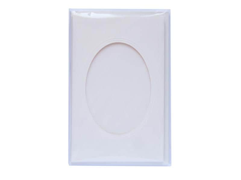 Folia Carte passe-partout 220g/m2 ovale blanc perle