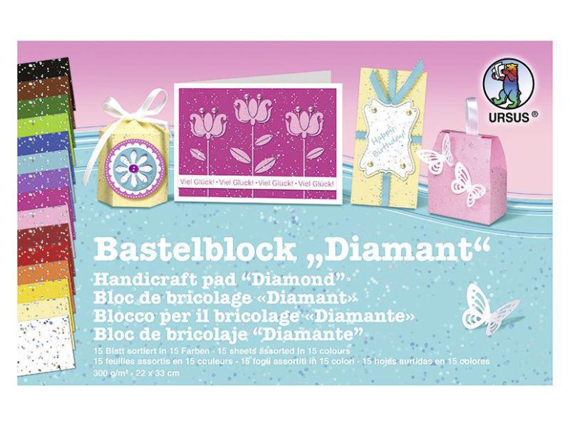 URSUS Papier de fantaisie Diamant 300 g/m² 23 x 33 cm