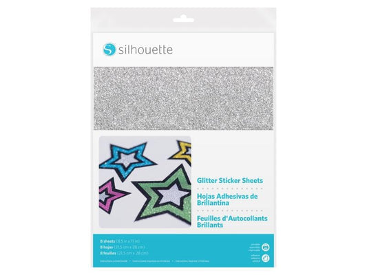 Silhouette Papier autocollant Glitter Argent