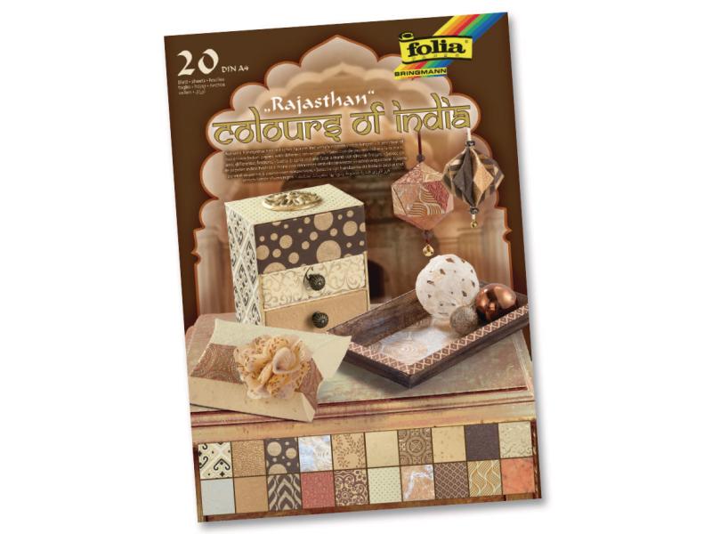 Folia Bloc de papier à motif India Rajasthan Couleur assortie