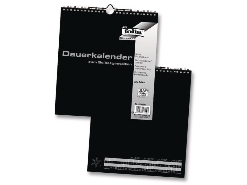 Folia Calendrier perpétuel 23 x 24 cm, noir