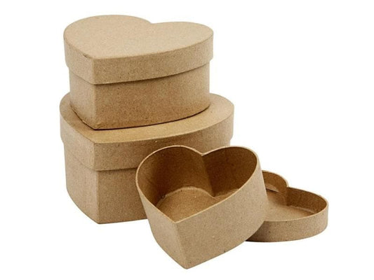 Creativ Company Boîte en carton 5 - 7,5 cm Coeur, 3 pièces