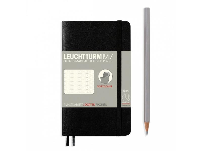 Leuchtturm Carnet de notes Pocket A6, Pois, Noir