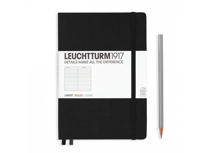 Leuchtturm Carnet de notes Moyen A5, À lignes, 2 partie, Noir
