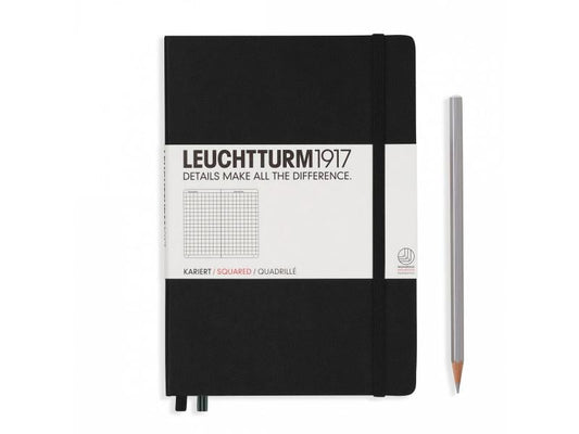 Leuchtturm Carnet de notes Moyen A5, À carreaux, Noir