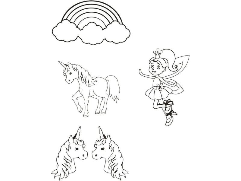 Creativ Company Film rétractable 10.5 x 14.5 cm Licorne, 4 pièces