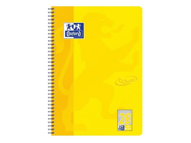 Oxford Carnet de notes Cahier Touch College, A4, quadrillé, jaune soleil