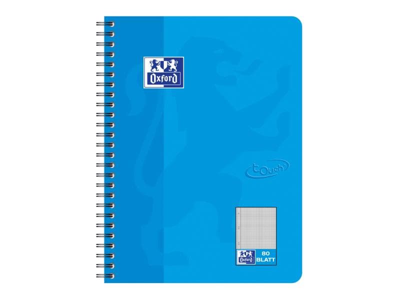 Oxford Carnet de notes Bloc-notes Touch College, B5, quadrillé, bleu marine