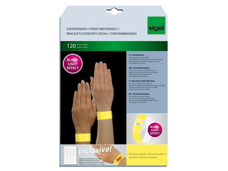 Sigel Bracelets événementiels 25.5 x 2.5 mm Jaune